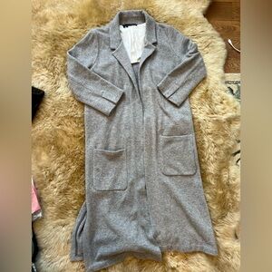 360 Sweater Light Gray Open Cardigan - wool